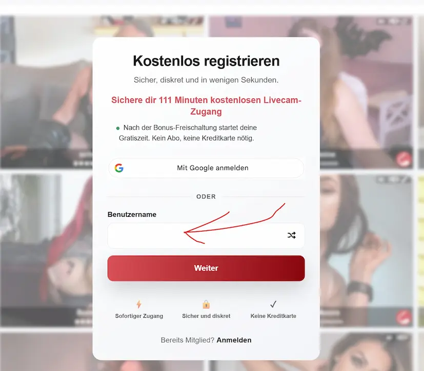 screenshot susi.live registrierung